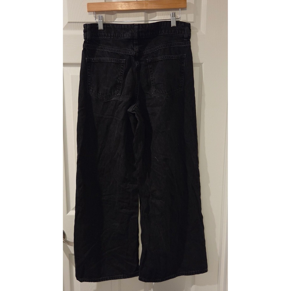 Gap Baggy Mid Rise Wide Leg Jeans Women's 28 6R Black Noir Tencel Lyocell - Picture 5 of 7